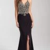 Formal Gowns Madison James - 20-322 Embellished Halter Dress With Slit 1 Formal Gowns Madison James - 20-322 Embellished Halter Dress With Slit