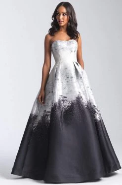 Madison James - 20-334 Contrast Print Metallic Mikado Ballgown 8 Madison James - 20-334 Contrast Print Metallic Mikado Ballgown