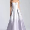 Madison James - 20-334 Contrast Print Metallic Mikado Ballgown 2 Madison James - 20-334 Contrast Print Metallic Mikado Ballgown