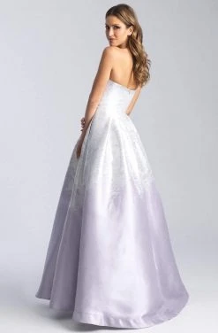 Madison James - 20-334 Contrast Print Metallic Mikado Ballgown