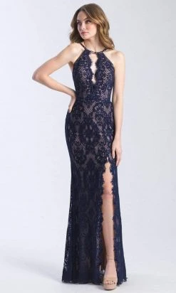Formal Gowns Madison James - 20-340 Stretch Lace Halter Sheath Dress