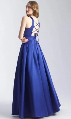 Formal Gowns Madison James - 20-341 Illusion Front Keyhole Silk Mikado A-Line Gown