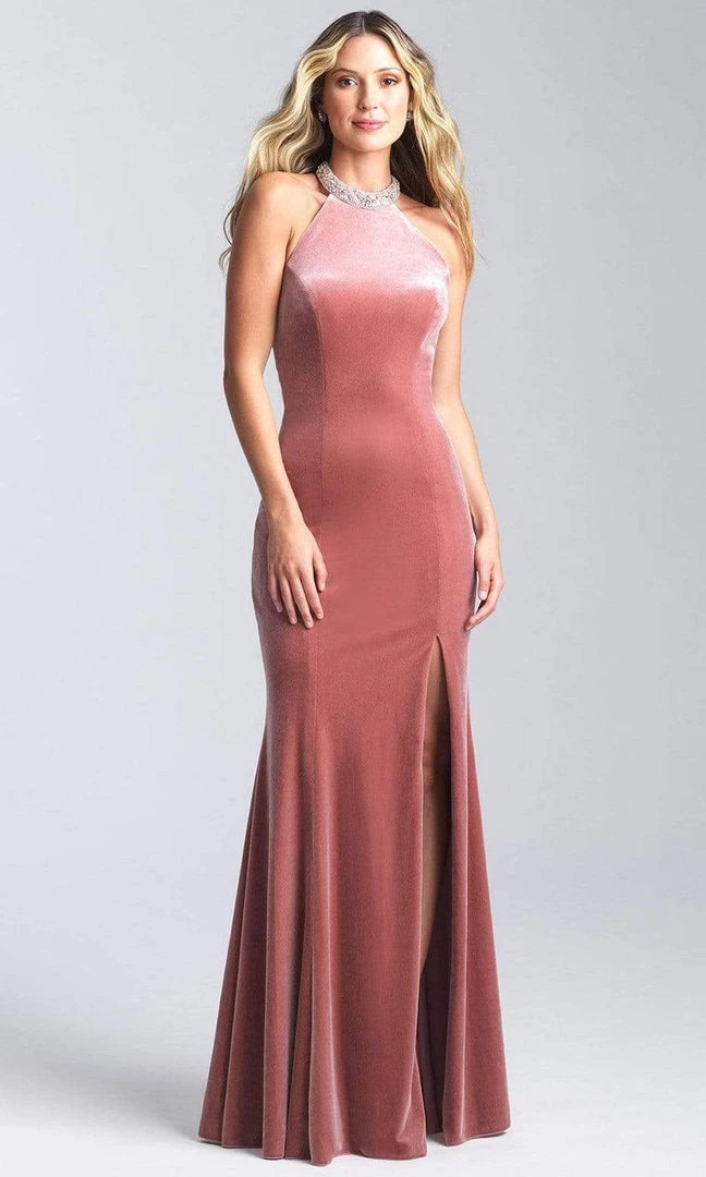 Formal Gowns Madison James - 20-350 Jeweled Collar Halter Velvet Gown 7 Formal Gowns Madison James - 20-350 Jeweled Collar Halter Velvet Gown