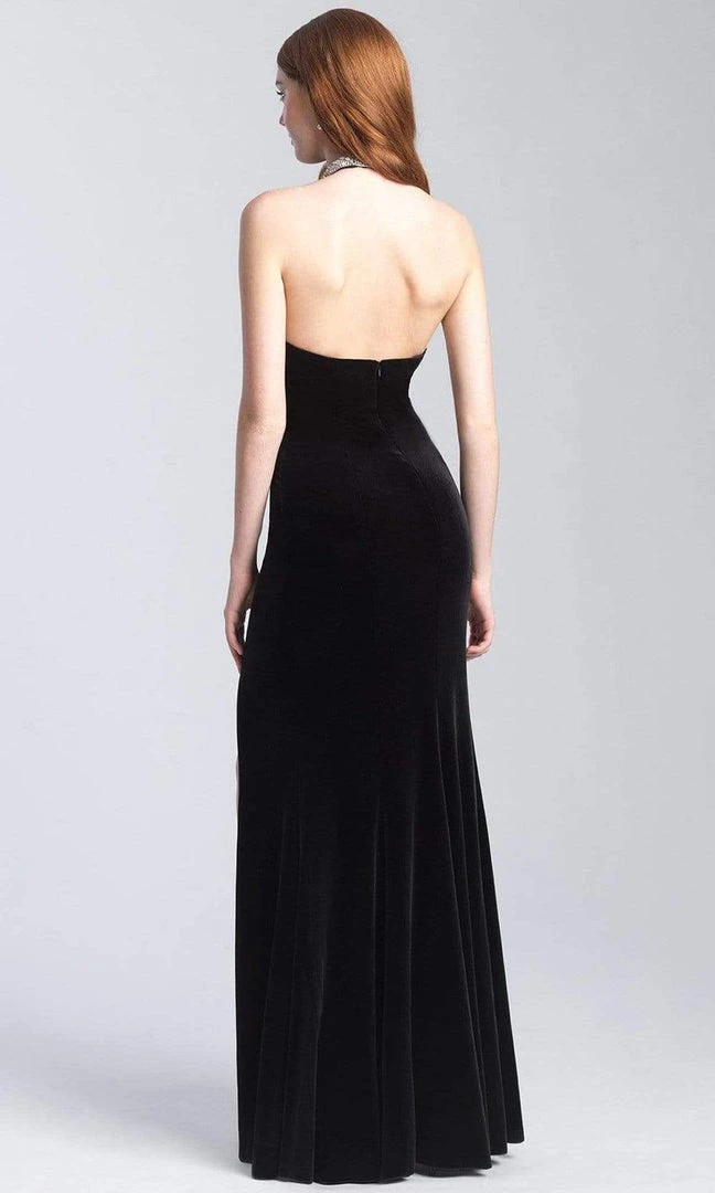 Formal Gowns Madison James - 20-350 Jeweled Collar Halter Velvet Gown 4 Formal Gowns Madison James - 20-350 Jeweled Collar Halter Velvet Gown
