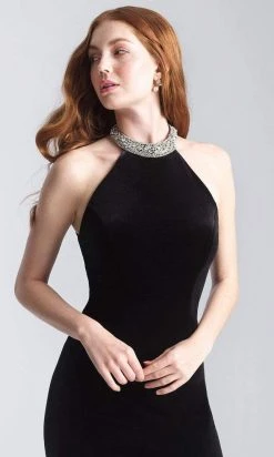 Formal Gowns Madison James - 20-350 Jeweled Collar Halter Velvet Gown 11 Formal Gowns Madison James - 20-350 Jeweled Collar Halter Velvet Gown