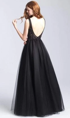 Madison James - 20-354 Sequined V-neck Tulle A-line Gown