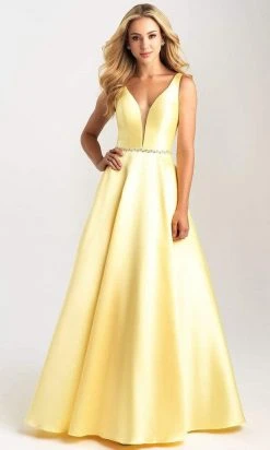 Madison James - 20-357 Sleeveless Deep V Neck And Back A-Line Gown Formal Gowns 15 Madison James - 20-357 Sleeveless Deep V Neck And Back A-Line Gown Formal Gowns