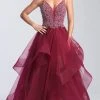 Formal Gowns Madison James - 20-365 Beaded Deep V-neck Tulle A-line Gown 2 Formal Gowns Madison James - 20-365 Beaded Deep V-neck Tulle A-line Gown