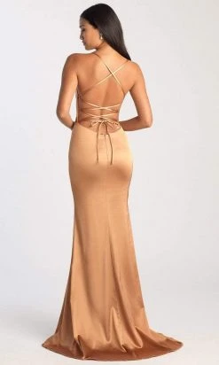 Madison James - 20-395 Plunging Sweetheart Satin Mermaid Gown Formal Gowns