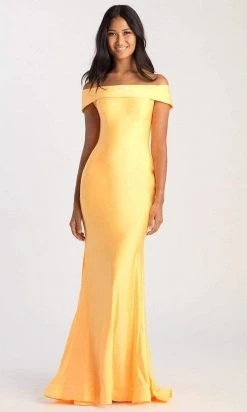 Madison James - 20-397 Off-Shoulder Jersey Trumpet Dress Formal Gowns