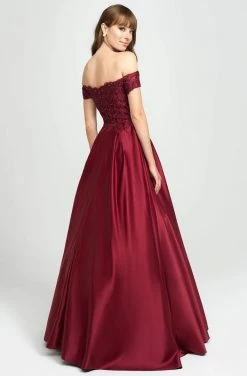 Madison James - Beaded Appliqued Off Shoulder Satin A-Line Gown 19-102 - 1 Pc White In Size 08 Available Formal Gowns 9 Madison James - Beaded Appliqued Off Shoulder Satin A-Line Gown 19-102 - 1 Pc White In Size 08 Available Formal Gowns