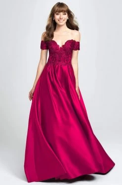 Madison James - Beaded Appliqued Off Shoulder Satin A-Line Gown 19-102 - 1 Pc White In Size 08 Available Formal Gowns 11 Madison James - Beaded Appliqued Off Shoulder Satin A-Line Gown 19-102 - 1 Pc White In Size 08 Available Formal Gowns