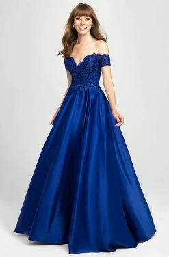 Madison James - Beaded Appliqued Off Shoulder Satin A-Line Gown 19-102 - 1 Pc White In Size 08 Available Formal Gowns 13 Madison James - Beaded Appliqued Off Shoulder Satin A-Line Gown 19-102 - 1 Pc White In Size 08 Available Formal Gowns