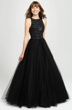 Madison James - Beaded Bodice Tulle Ballgown 19-119 - 1 Pc Black In Size 02 Available