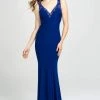 Madison James - Beaded Plunging V-Neck High Slit Gown 19-150 - 1 Pc Royal In Size 12 Available 2 Madison James - Beaded Plunging V-Neck High Slit Gown 19-150 - 1 Pc Royal In Size 12 Available