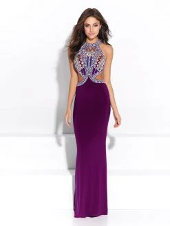 Formal Gowns Madison James - Cut Out Long Jersey Dress 17-300 10 Formal Gowns Madison James - Cut Out Long Jersey Dress 17-300