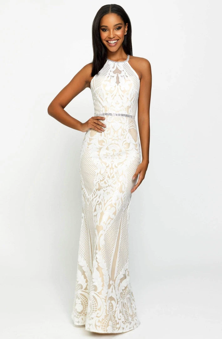 Madison James - Sequined Halter Trumpet Dress 19-173 - 1 Pc Ivory In Size 18 And 1 Pc Black In Size 24 Available Formal Gowns 3 Madison James - Sequined Halter Trumpet Dress 19-173 - 1 Pc Ivory In Size 18 And 1 Pc Black In Size 24 Available Formal Gowns