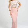 Madison James - Two Piece Sequined Jersey Trumpet Dress 19-207 - 1 Pc Pink In Size 4 Available Formal Gowns 1 Madison James - Two Piece Sequined Jersey Trumpet Dress 19-207 - 1 Pc Pink In Size 4 Available Formal Gowns