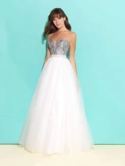 Formal Gowns Madison James - V-Neckline Tulle Ballgown 17-245