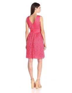 Cocktail Dresses Maggy London - G2521M Pleated Floral Lace Dress
