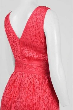 Cocktail Dresses Maggy London - G2521M Pleated Floral Lace Dress