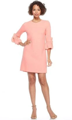 Cocktail Dresses Maggy London - G3079M Flounce Quarter Sleeve Column Mini Shift Dress 12 Cocktail Dresses Maggy London - G3079M Flounce Quarter Sleeve Column Mini Shift Dress