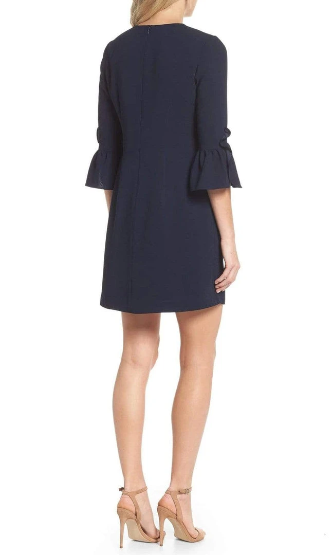 Cocktail Dresses Maggy London - G3079M Flounce Quarter Sleeve Column Mini Shift Dress 4 Cocktail Dresses Maggy London - G3079M Flounce Quarter Sleeve Column Mini Shift Dress