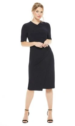 Maggy London - GSN13M Knee Length Draped Sheath Dress 11 Maggy London - GSN13M Knee Length Draped Sheath Dress