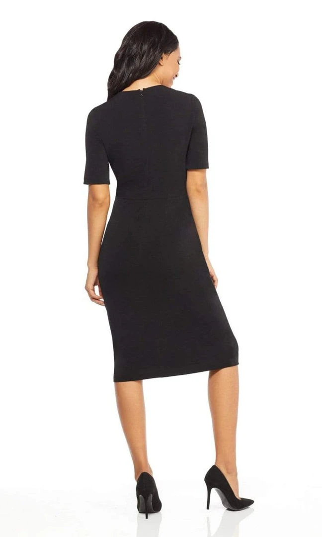 Maggy London - GSN13M Knee Length Draped Sheath Dress 8 Maggy London - GSN13M Knee Length Draped Sheath Dress