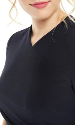 Maggy London - GSN13M Knee Length Draped Sheath Dress 12 Maggy London - GSN13M Knee Length Draped Sheath Dress