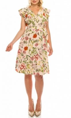 Cocktail Dresses Maggy London - GSP13M Flutter Sleeve Floral Print A-Line Dress 9 Cocktail Dresses Maggy London - GSP13M Flutter Sleeve Floral Print A-Line Dress