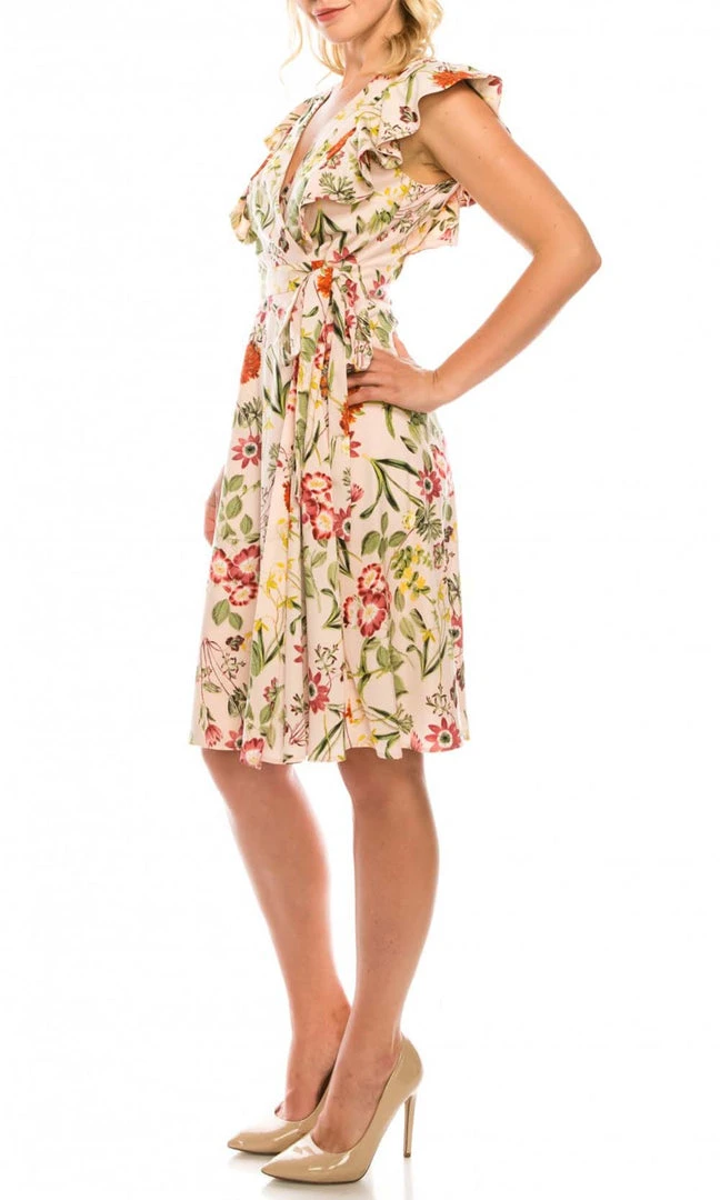 Cocktail Dresses Maggy London - GSP13M Flutter Sleeve Floral Print A-Line Dress 5 Cocktail Dresses Maggy London - GSP13M Flutter Sleeve Floral Print A-Line Dress