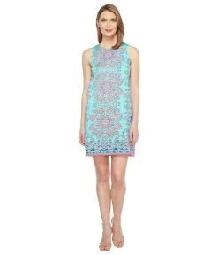 Maggy London - T2648MNR Medallion Print Cotton Dress