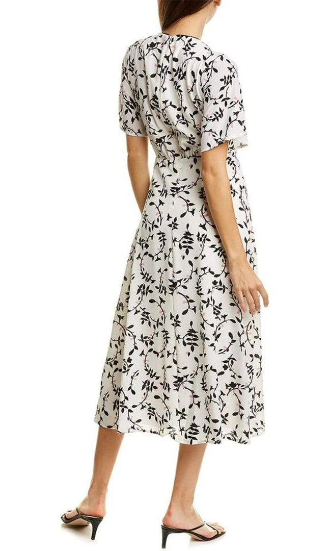 Maison Tara - 91062M Floral Print Buttoned A-Line Dress Cocktail Dresses 4 Maison Tara - 91062M Floral Print Buttoned A-Line Dress Cocktail Dresses