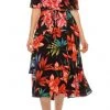 Cocktail Dresses Maison Tara - 91071M Short Sleeve Floral Print A-Line Dress
