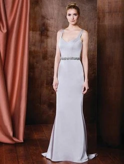 Marsoni By Colors Bejeweled V-Neck Sheath Dress M208 - 1 Pc Silver In Size 8 Available Formal Gowns