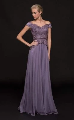 Marsoni By Colors Embellished Off-Shoulder A-line Dress M213 - 1 Pc Lavender In Size 18 Available