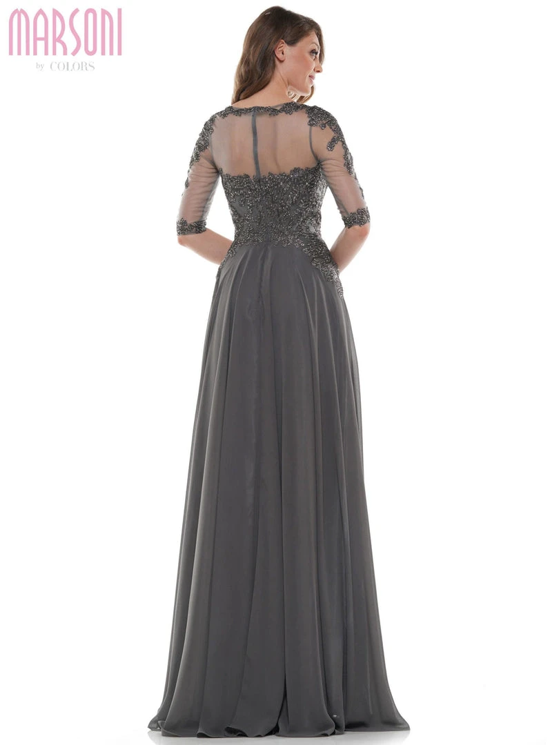 Formal Gowns Marsoni By Colors - Embellished Scoop Evening Dress M157 - 1 Pc Charcoal Grey In Size 18 Available 4 Formal Gowns Marsoni By Colors - Embellished Scoop Evening Dress M157 - 1 Pc Charcoal Grey In Size 18 Available