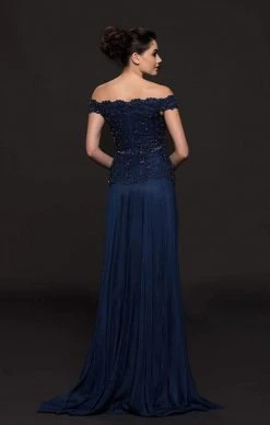 Marsoni By Colors - M213 Embellished Off-Shoulder A-line Dress 9 Marsoni By Colors - M213 Embellished Off-Shoulder A-line Dress