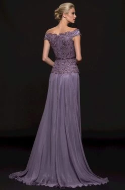 Marsoni By Colors - M213 Embellished Off-Shoulder A-line Dress 7 Marsoni By Colors - M213 Embellished Off-Shoulder A-line Dress