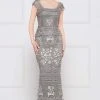 Marsoni By Colors - M264 Lace Square Neck Trumpet Dress 2 Marsoni By Colors - M264 Lace Square Neck Trumpet Dress