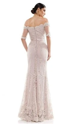 Marsoni By Colors - M282 Embroidered Off-Shoulder Trumpet Dress Formal Gowns