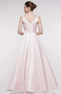 Marsoni By Colors - MV1009 Sleeveless V-Neck Long Satin Gown