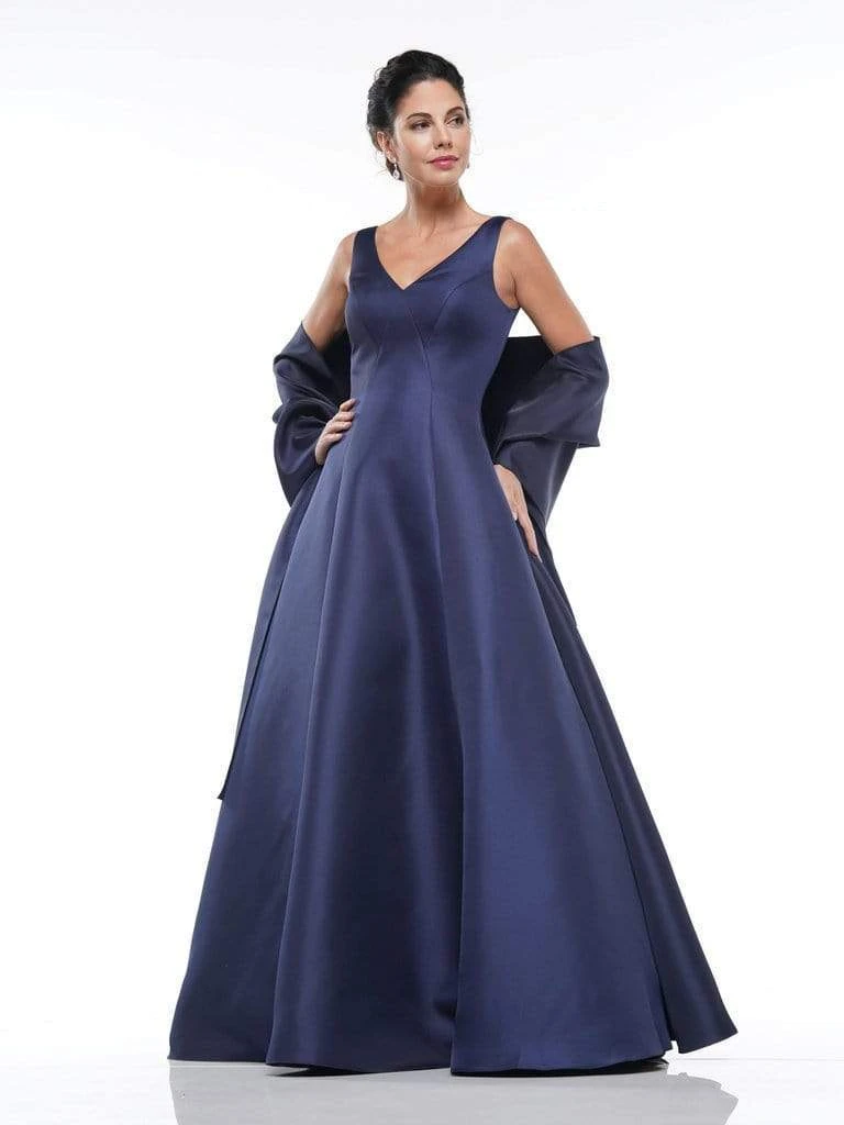 Marsoni By Colors - MV1009 Sleeveless V-Neck Long Satin Gown 8 Marsoni By Colors - MV1009 Sleeveless V-Neck Long Satin Gown