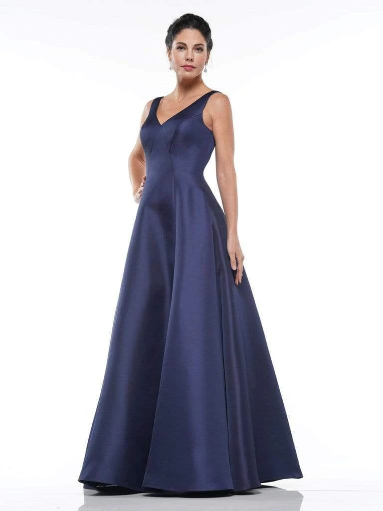 Marsoni By Colors - MV1009 Sleeveless V-Neck Long Satin Gown 6 Marsoni By Colors - MV1009 Sleeveless V-Neck Long Satin Gown