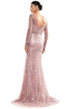 Formal Gowns Marsoni By Colors - MV1027 Embellished Bateau Trumpet Dress