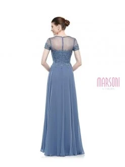 Marsoni By Colors - Short Sleeve Queen Anne Soutache Gown M271 - 1 Pc Slate Blue In Size 24 Available Formal Gowns 11 Marsoni By Colors - Short Sleeve Queen Anne Soutache Gown M271 - 1 Pc Slate Blue In Size 24 Available Formal Gowns
