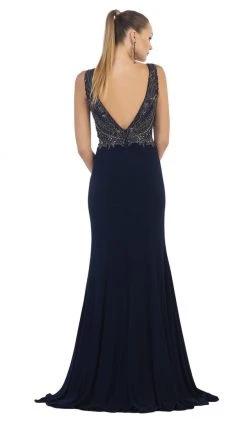 May Queen - Bateau Neck Beaded Jersey Evening Gown Formal Gowns 10 May Queen - Bateau Neck Beaded Jersey Evening Gown Formal Gowns