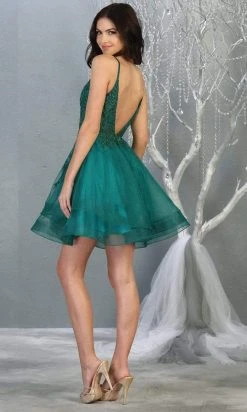 Cocktail Dresses May Queen - Beaded Embellished Tiered Tulle Cocktail Dress MQ1816 - 1 Pc Hunter-Green In Size 20 Available 9 Cocktail Dresses May Queen - Beaded Embellished Tiered Tulle Cocktail Dress MQ1816 - 1 Pc Hunter-Green In Size 20 Available