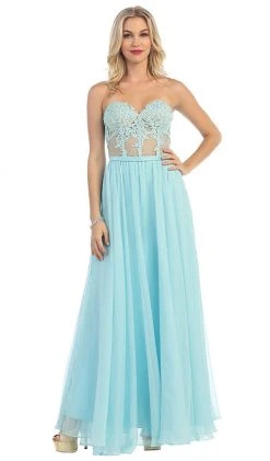 May Queen - Beaded Floral Chiffon Prom Dress